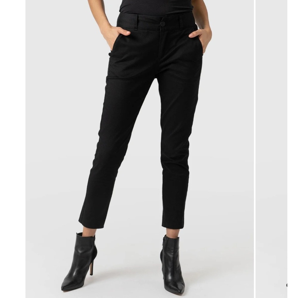 Saint +‎ Sofia Eden Black Chino Trouser Organic Cotton Mid Waist Slim Fit Pants